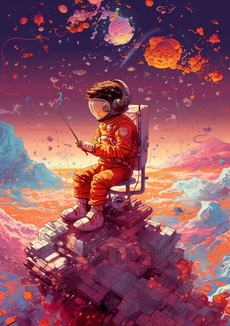 小孩宇航员探索虚幻宇宙,插画/手绘图,插画/手绘图库,插画/手绘图下载,插画/手绘